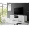 Meuble Tv - MILANO - 2 portes - 1 tiroir - Blanc laqué brillant - 181 x 42 x 56 cm