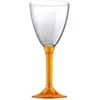 Paquet de 10 Verres montés pied translucide ORANGE