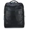 PIQUADRO Sac à dos noir en cuir pour homme - Blue Square Revamp Computer Backpack RFID Nero 208519