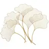 Panneau décoratif 3D en métal doré avec feuilles 79x5x68 cm