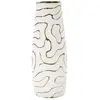 Vase décoratif en céramique blanche et dorée Ø 145x395 cm