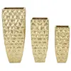 MAURO FERRETTI Lot de 3 Vases en Métal Glody 94cm Or