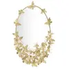 Mauroferretti - Miroir mural ovale doré avec papillons décoration Butterfly Wind