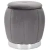 Pouf Coffre Rangement Paris Gris Foncé & Argent