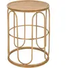 Table basse ronde en métal et rotin 55x40x40cm Samui