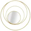 Miroir de mur avec des cercles en métal doré Ø 80x35  cm