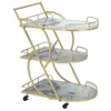 MAUROFERRETTI Chariot mélange verre marbre CM71X45.5X84.5