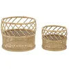 Lot de 2 pots de fleurs ronds en métal marron Ø cm 30x25-22x18