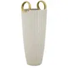 Vase en céramique blanc avec lignes Ø 18x45 cm