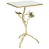 Table d'appoint - Tisty - Métal doré - 40x30x60 cm - Plateau MDF verre
