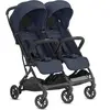 Inglesina Twin Sketch Poussette jumeau, bleu, ultra-léger, compact, pour jumeaux ou frères et soeurs, convient jusqu'à 15 kg pour bébé