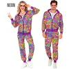 Widmann - Hippie Kostuum - Purple Paisley Love Will Win Retro Training...