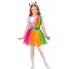 WIDMANN - Regenboog eenhoorn kostuum voor meisjes - 128 (5-7 jaar)