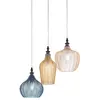 Cleofe - Suspension 3 lumières en verre transparent ambre, ocre et cob...