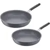 Set 2 poêles Lagostina Tempra Mineral 012163600002 24 et 28 cm Gris