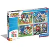 Puzzle Clementoni Supercolor 4 en 1- Sonic Progressifs (12, 16, 20, 24 Pièces)