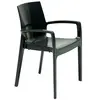 Chaise - Cream - Grise anthracite - Avec accoudoirs - Design en polyca...