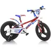 Vélo Enfant Garçon 14 Pouces Freins sur le Guidon Blanc Rouge Bleu