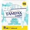 Tampax Tampons Compak Cotton Protection, Regular, Bio, 14 unités