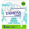 Tampax Algodón 100% Organico tapón super 14 u