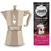 Set cafetière Bialetti Moka Exclusive Induction couleur sable + 1 paqu...