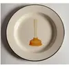 2ST Emaille borden van Seletti met ontstopper 'Toiletpaper' plate