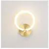 ENSOLEILLE Lampe Murale LED Intérieur Doré Applique de Chevet Moderne Ronde 19cm Applique Murale Chambre Décoration pour Salon Couloir, 10W (3000K Warm White)