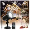 Ensoleille - Candle Flocon de neige Projecteur de Noël led IP65 Lumièr...