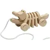 Alligator à tirer Plan Toys en bois naturel Beige