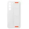 Coque en silicone avec lanière pour Samsung Galaxy S23+ 5G Blanc