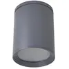 Lucande - plafondlamp - 1licht - aluminium, gehard glas - H: 14 cm - E27 - donkergrijs, transparant