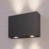 Lucande - LED wandlamp buiten - 4lichts - aluminium - H: 9 cm - grafiet - Inclusief lichtbronnen