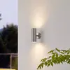 Lindby Applique extérieure 'Hakan' en inox