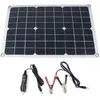 TEMPSA Panneau solaire 20W 12V Monocristallin 5V USB pr charger extérieure 42 x 28cm + chargeur de voiture + clip de crocodile