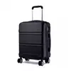 KONO Valise Cabine Grand Taille 74x48x30cm Valise Bagage a Main Rigide ABS Valise de Voyage à 4 roulettes et Serrure TSA, Noir