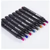 OHP Kit de 80 Feutres Marqueur Huile-alcool Double 1mm-6mm 80 Couleurs Graphique + Sac de Crayon pour la conception d'animation Noir