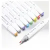 OHP Kit de 80 Feutres Marqueur Huile-alcool Double 1mm-6mm 80 Couleurs Graphique + Sac de Crayon pour la conception de l'architecture Blanc