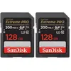 SanDisk 2PCS Carte mémoire SD SDXC 128 Go SanDisk Extreme Pro SDXC UHS-I U3 Class10 jusqu'à 200Mb/s