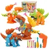 Toyzey Démontage Dinosaure Enfant Jouet 4 PCS- DIY Puzzle Jouet Cadeau