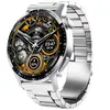 Montre Connectée Homme Femme SmartWatch OHPA F207 Bluetooth Etanche Boucle papillon de ceinture en acier épais argenté