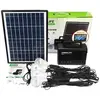 Panneau Solaire 10W 18V + 4 Ampoule avec 5M Câble 2 USB Chargeur à Téléphone Portable Camping Extérieur Générateur d'énergie