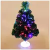 AMOUNE Mini sapin de Noël Arbre Artificiel et Support LED 45 cm Fibre Optique Sapin Décor pour bureau avec lumières à changement de couleur