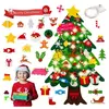 AMOUNE Sapin de Noël Feutrine 113cm avec LED lumières Sapin de Noël Décoration Vitrine  35 PCS DIY Détachables Noël Ornements Cadeaux