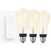 Philips Hue Filament White Ambiance Edison XL Lot de 3 + Variateur