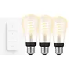 Philips Hue Filament White Ambiance Edison Lot de 3 + Variateur