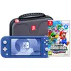 Nintendo Switch Lite Bleu + Super Mario Bros. Wonder + Housse de Protection