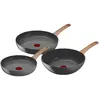 Tefal Renew Set de Poêles à Frire Céramique 24 cm + 28 cm + Wok 28 cm