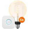 Philips Hue Filament White Ambiance Globe XL Lot de 6 + Bridge