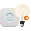 Philips Hue Filament White Ambiance Globe XL Lot de 5 + Bridge