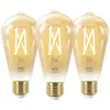WiZ Ampoule à Filament Connectée Edison Lot de 3 - Lumière Blanche Cha...